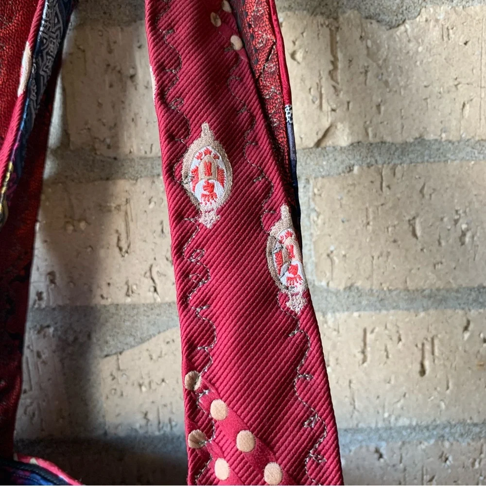 A Katie Bag by Katie Loper Fabric Patch Work Purse with Contrasting Stitch - Picture 8 of 16